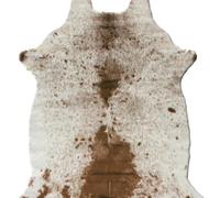 Tapis Peau de bête - Imitation Vache tachetée Claire - Marron et Blanc - 140 x 170 cm