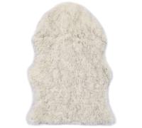 Tapis 60 X 90 Cm Peau De Mouton Synthétique Mélange De Gris