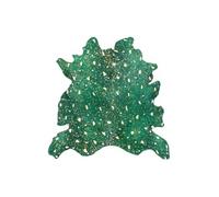 Tapis Peau de Vache "Fly" Vert & Or 135 x 165 cm