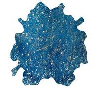 Tapis Peau de Vache "Glam" Bleu & Or 200 x 260 cm Bleu G