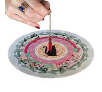 Tapis pendulaire - 80 g - Tapis de souris rond de 8,5 pouces - Tapis de souris rond de 8,5 pouces - Tapis de toit pendulaire avec chat noir - Convient pour les messages métaphysiques de divination