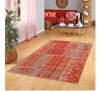Tapis - PERGAMON - Patchwork - 80x150 cm - Rouge - Synthétique - Moderne