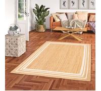 Tapis - PERGAMON - Salsa - Jute fait main - 120x170 cm - Bordure crème
