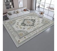 Tapis Persan géométrique Moderne imprimé Doux et léger pour Salon, Chambre à Coucher, Couloir, Bureau 160 x 230 cm Antibactérien Antidérapant Gris Beige