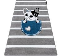 Tapis PETIT BULLDOG CHIEN gris gris 160x220 cm
