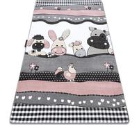 Tapis PETIT FARM FERME ANIMAUX rose rose 120x170 cm