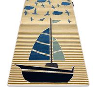 Tapis PETIT SAIL bateau, voilier or jaune 120x170 cm