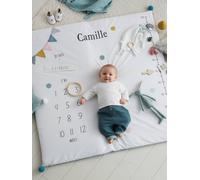 Tapis photo bébé personnalisable écru / vert TU
