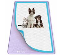 Tapis pipi en silicone pour chiens 127 x 89 cm, violet | Bac de propreté extra large pour chien, anti-fuite, bord haut, tapis d'entraînement pour la protection du sol