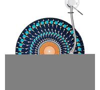 Tapis Platine Vinyle - 30cm Illusion Optique Disque Rotatif | Patins Anti-Drag Zoétrope Animé pour Tourne-Disques, Effet Visuel Dynamique Studio Maison, Feutre Polyester Épais