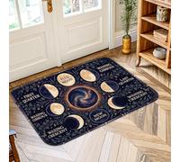 Tapis pleine lune - Tapis astronomique céleste - Nouvelle lune - Premier quartier céleste - Tapis en éponge à poils courts - Résistant à la décoloration - Pour salle de bain, entrée, chevet, buanderie