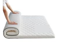 Tapis pliable avec mousse à mémoire de forme, latex doux et confortable pour un usage domestique, taille simple/double, 5 cm d'épaisseur, 120 x 190 cm, idéal pour la relaxation et le sommeil (blanc)