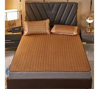 Tapis pliable double face en bambou pour lit, tapis de lit d'été en bambou, surmatelas, tapis rafraîchissant en rotin, (90 x 195 cm)