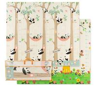 Tapis Pliable pour Bébé 200 x 180 cm COSTWAY-Double Face Réversible-Sac de Transport-Doublure XPE Imperméable sans BPA-Panda