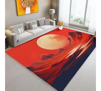 Tapis Poil Court Moderne, Rouge Style d'art Numérique Abstrait Dunes De Sable Tapis - Salon Chambre Salle à Manger Adulte Bureau Résistant 40 x 60 cm