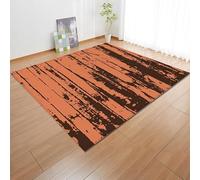 Tapis Poil Ras Bois Rétro Orange Tapis Chambre Enfant Adulte Décor Doux pour Couloir Salon Lavable en Machine Descente de Lit Antidérapant Moquette Chambre 120x170 cm