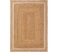 Tapis Poil Ras De Jute Jutta Blanc 60x100 Cm - Tapis Poil Court Design Moderne Pour Salon