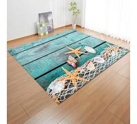 Tapis Poil Ras Grain De Bois Bleu Tapis Chambre Enfant Adulte Décor Doux pour Couloir Salon Lavable en Machine Descente de Lit Antidérapant Moquette Chambre 60x110 cm