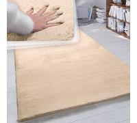 Paco Home Tapis Poils Longs Salon Fausse Fourrure Très Douce Uni en Diff. Coloris Et Tailles, Dimension:140x200 cm, Couleur:Sable