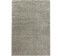 Tapis poils longs shaggy Ø200cm rond tissé beige motif uni UNI I