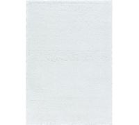 Tapis poils longs shaggy Ø200cm rond tissé blanc motif uni UNI B