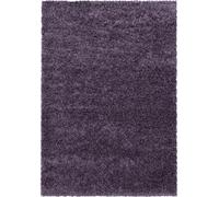 Tapis poils longs shaggy Ø200cm rond tissé violet motif uni UNI I