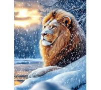 Tapis Point Noué À Faire Animal Lion Fantastiquetapis De Coussin À Broder DIY,Kits De Crochet À Loquet Ensemble De Tapis Au Crochet avec Pré-Impression pour Débutants Et Adultes Kit De Ta 23x35in