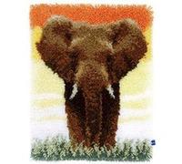 Tapis point noué Vervaco éléphants dans la savane G