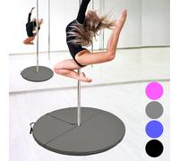 Tapis Poledance TRUTZHOLM antidérapant Rond 120 cm Gris 5 cm