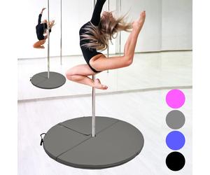 Tapis Poledance TRUTZHOLM antidérapant Rond 120 cm Gris 5 cm