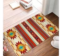 Tapis Porte Amérindiens du Sud-Ouest Retrona Aztèque Résistant Tapis De Porte Anti-Poussière Paillasson D'Intérieur pour Cuisine Maison Bureau 60X40Cm