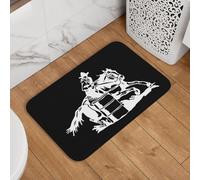 Tapis Porte Course De Barils Cow-Girls Rodéo Silhouette De Cheval Lavable Tapis De Sol Antidérapant Paillasson D'Intérieur pour Intérieur Bureau Maison 60X40Cm
