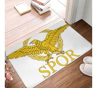 Tapis Porte Drapeau SPQR du Sénat De l'empire Romain Absorbant Extérieur Tapis Antidérapant Tappeto pour Couloir Bureau Maison 60X40Cm