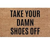 Tapis Porte Enlève Tes Foutues Chaussures Anti-Poussière Paillasson Durable Paillasson Interieur pour Couloir Bureau Patio 60X40Cm