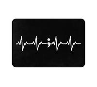 Tapis Porte Sensibilisation À La Prévention du Suicide par Le Battement De Cœur Et Le Point-Virgule Anti-Poussière Extérieur Tapis Absorbant Paillasson Interieur Entree pour Couloir 60X40Cm
