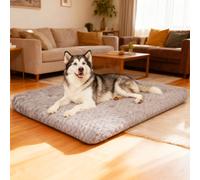Tapis pour animaux de compagnie, doux et confortable, motif écailles de poisson, lavable, antidérapant, gris DESIGN ORIGINAL : Le motif de la surface du matelas pour chien rappelle des écailles de poi