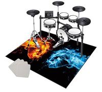 Tapis pour Batterie Acoustique Electronique Tapis de Tambour Professionnel Antidérapant 180 x 160 cm Tapis Insonorisé pour Basses Caisse Claire et Autres Instruments Tapis pour batterie Tambour