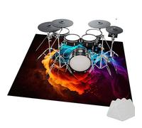 Tapis pour Batteries Percussions, Tapis Batterie Acoustique Insonorisant, Tapis de Batterie, Tapis Antidérapant pour Batterie Electronique, 160 x 120 cm Tapis de Tambour, Tapis Professionnel de Jazz