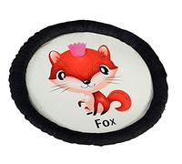 Tapis pour bébé - Diamètre 140 cm - En coton - Tapis de gymnastique - Tapis de gymnastique - Tapis rond - Avec animaux mignons - Tissu 100 % naturel (Fox)
