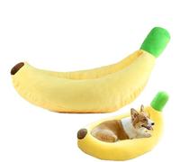 Tapis pour cage pour chat en forme de banane - Lit type banane pour chats | Maison de bateau en peluche pour animaux de compagnie, lit chaud à câliner | Tapis pour cages pour chiens et G