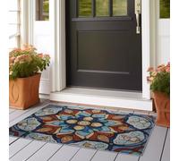 Tapis pour Chambre 60x150 cmCouleur Poils Courts Doux Lavable en Machine Praticiens de l'art Tapis Décoration pour Salon, Cuisine, Entrée, Salle à Manger Fleurs Mandala en vitrail