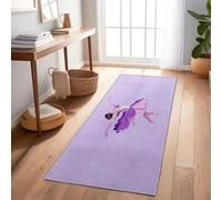 Tapis pour Chambre 60x150 cmIllustration d'une Jeune Fille dans Un Ballet Poils Courts Doux Lavable en Machine Violet Tapis Décoration pour Salon, Cuisine, Entrée, Salle à Manger