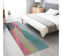 Tapis pour Chambre 60x240 cmCouleur Poils Courts Doux Lavable en Machine Praticiens de l'art Tapis Décoration pour Salon, Cuisine, Entrée, Salle à Manger Lignes abstraites Ondes