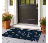 Tapis pour Chambre 60x240 cmVert Poils Courts Doux Lavable en Machine Familles Parents-Enfants Tapis Décoration pour Salon, Cuisine, Entrée, Salle à Manger Dessins animés de Dinosaures pour s'amuser