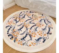 Tapis pour chambre à coucher et salon, tapis de sol rond super doux, dos antidérapant, tapis d'éveil en peluche lavable, pour chevet et vestiaire