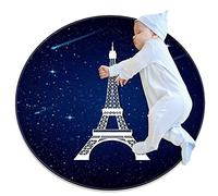 Tapis pour chambre à coucher, tapis antidérapant ultra-luxueux doux et épais pour chambre de bébé, tapis de décoration moderne pour chambre d'enfant,Dessin animé ciel et étoile Paris Tour Eiffel