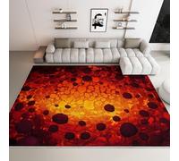 Tapis pour Chambre d'enfant 140 x 200 cm, Tapis Fantaisie Lave Enfer Sombre Doux à Poils Lavables Antidérapant Rouge pour Salon Salle à Manger Chambre à Coucher - Décoration Intérieure