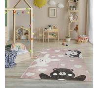 Tapis pour chambre d'enfant - Tapis pour chambre d'enfant, tapis pour enfant, tapis pour fille, ours, lapin, panda, cœur - Rose clair - Taille : 120 x 170 cm...