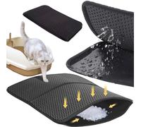 Tapis pour chat sous les toilettes antidérapant 60X45 cm noir