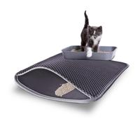 Tapis pour chat Yatek, 59 x 41,5 cm. Double couche imperméable, anti-éclaboussures. Matériau EVA élastique. Lavable et antidérapant. Convient pour le bac à litière du chat. Facile à nettoyer.